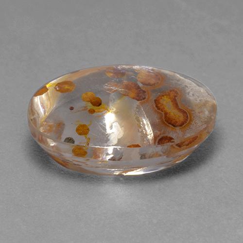 Quartzo com marcasita multicolorido natural 7,46ct, corte oval, transparente