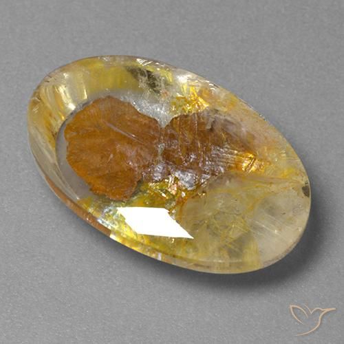 Quartzo Com Marcassita Multicolorido Natural 11.77ct, oval, Transparente