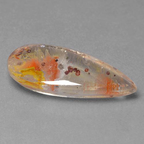 Quartzo Com Marcassita Multicolorido Natural 8.01ct, Formato de pêra, Transparente