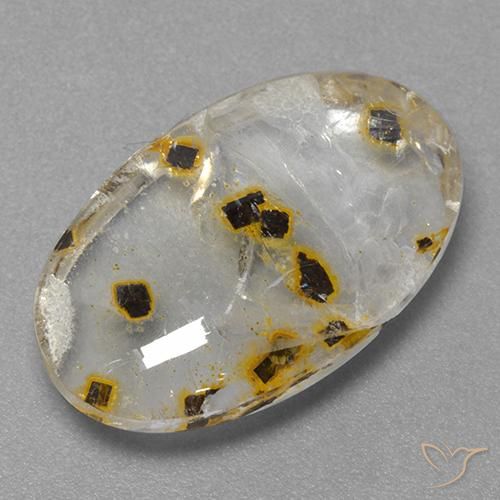 11.88ct Natural Multicolorido Quartzo Com Marcassita, oval, Transparente
