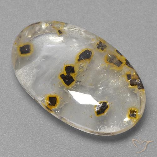 Quartzo Com Marcassita Multicolorido Natural 11.88ct, oval, Transparente