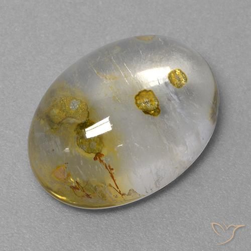 Quartzo com marcasita multicolorido natural 9,31ct, corte oval, transparente