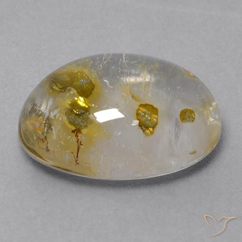 Quartzo com marcasita multicolorido natural 9,31ct, corte oval, transparente