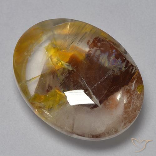 9.40ct Natural Multicolorido Quartzo Com Marcassita, oval, Transparente