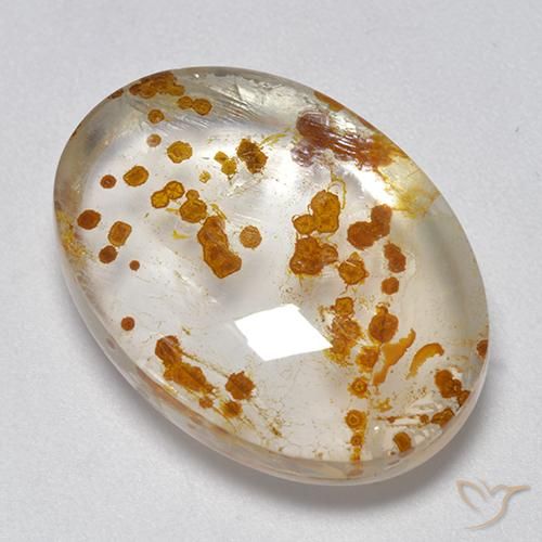 19.32ct Natural Multicolorido Quartzo Com Marcassita, oval, Transparente