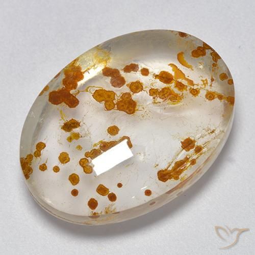 Quartzo Com Marcassita Multicolorido Natural 19.32ct, oval, Transparente