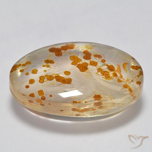 Quartzo Com Marcassita Multicolorido Natural 19.32ct, oval, Transparente