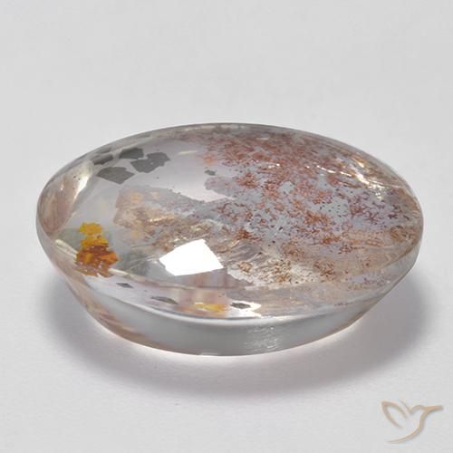 Quartzo Com Marcassita Multicolorido Natural 11.95ct, oval, Transparente
