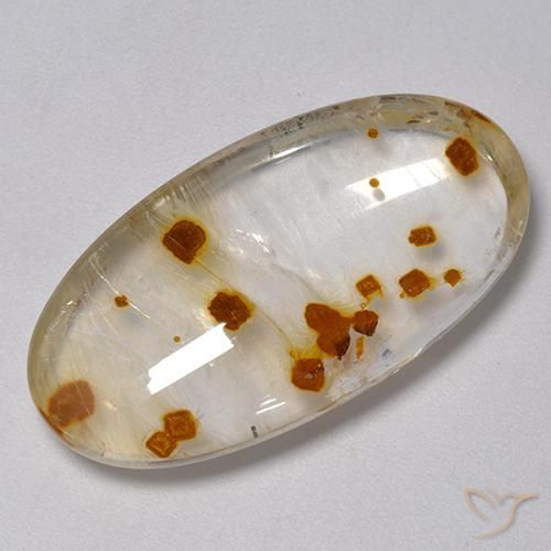 31.46ct Natural Multicolorido Quartzo Com Marcassita, oval, Transparente