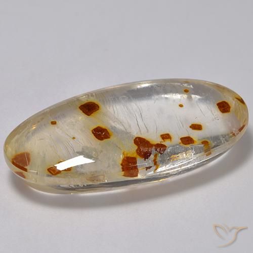Quartzo Com Marcassita Multicolorido Natural 31.46ct, oval, Transparente