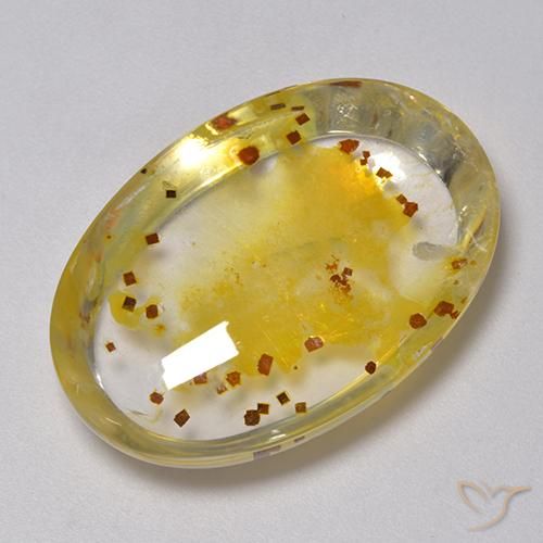 40.57ct Natural Multicolorido Quartzo Com Marcassita, oval, Transparente