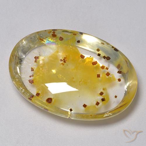 Quartzo Com Marcassita Multicolorido Natural 40.57ct, oval, Transparente
