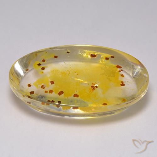 Quartzo Com Marcassita Multicolorido Natural 40.57ct, oval, Transparente