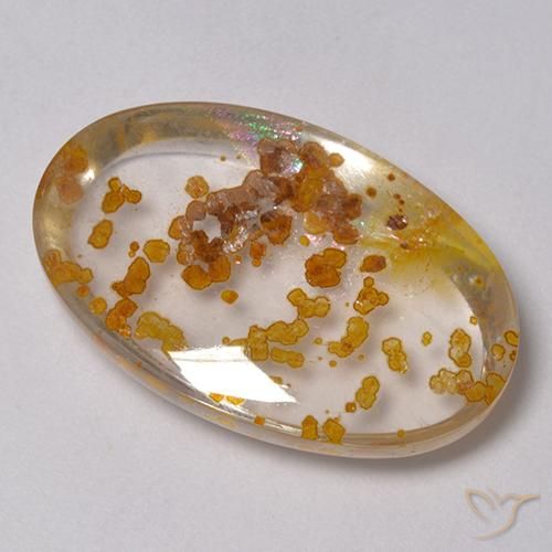 Quartzo Com Marcassita Multicolorido Natural 23.59ct, oval, Transparente