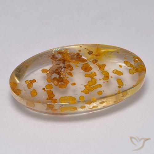 Quartzo Com Marcassita Multicolorido Natural 23.59ct, oval, Transparente