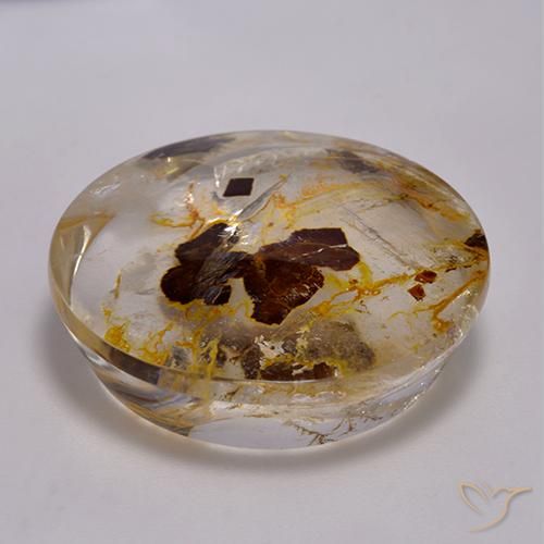 Quartzo Com Marcassita Multicolorido Natural 42.66ct, Redondo, Transparente