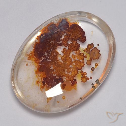 Quartzo Com Marcassita Multicolorido Natural 35.09ct, oval, Transparente