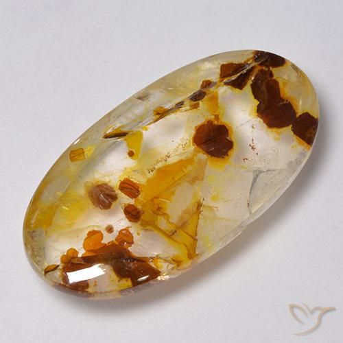 31.46ct Natural Multicolorido Quartzo Com Marcassita, oval, Transparente