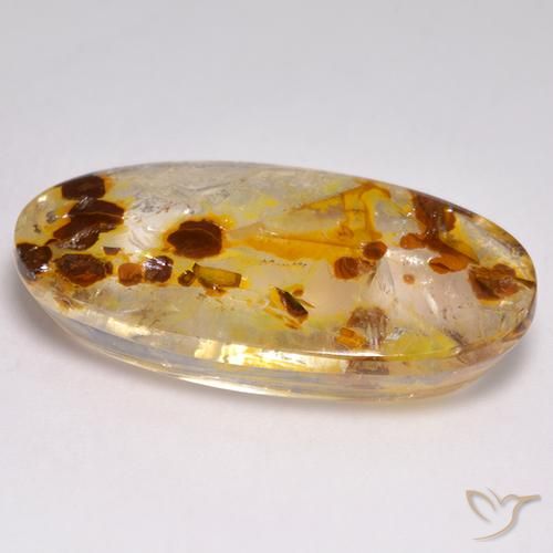 Quartzo Com Marcassita Multicolorido Natural 31.46ct, oval, Transparente