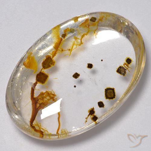 29.54ct Natural Multicolorido Quartzo Com Marcassita, oval, Transparente