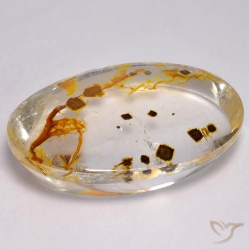 Quartzo Com Marcassita Multicolorido Natural 29.54ct, oval, Transparente