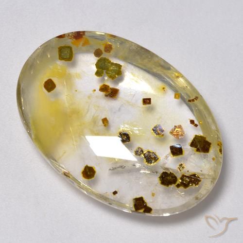 30.76ct Natural Multicolorido Quartzo Com Marcassita, oval, Transparente