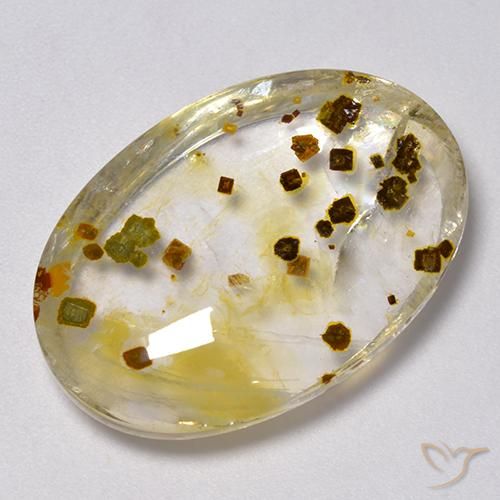 Quartzo Com Marcassita Multicolorido Natural 30.76ct, oval, Transparente