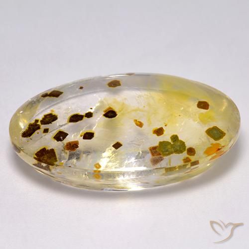 Quartzo Com Marcassita Multicolorido Natural 30.76ct, oval, Transparente