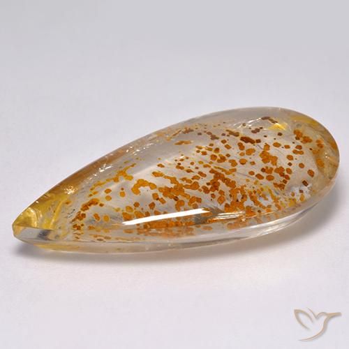 Quartzo Com Marcassita Multicolorido Natural 32.95ct, Formato de pêra, Transparente