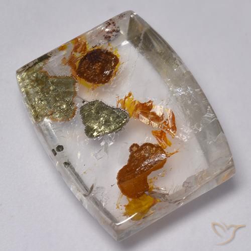 23.76ct Natural Multicolorido Quartzo Com Marcassita, Chique, Transparente