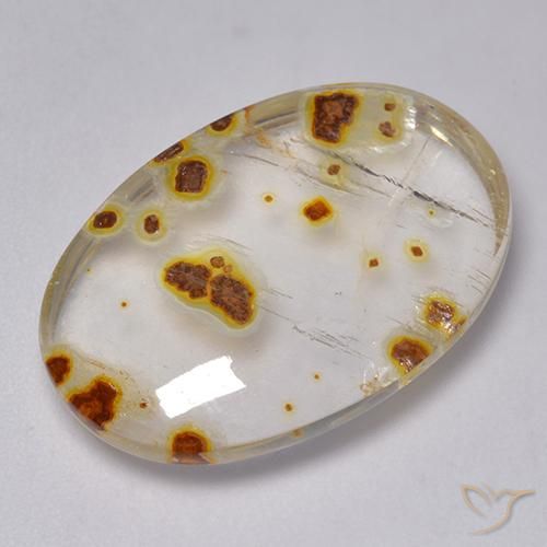 22.64ct Natural Multicolorido Quartzo Com Marcassita, oval, Transparente