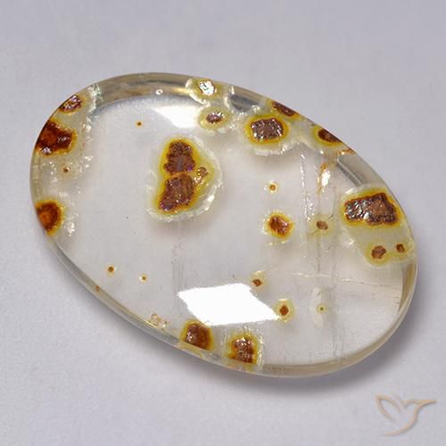 Quartzo Com Marcassita Multicolorido Natural 22.64ct, oval, Transparente