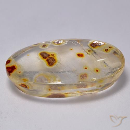 Quartzo Com Marcassita Multicolorido Natural 22.64ct, oval, Transparente