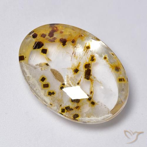 23.33ct Natural Multicolorido Quartzo Com Marcassita, oval, Transparente