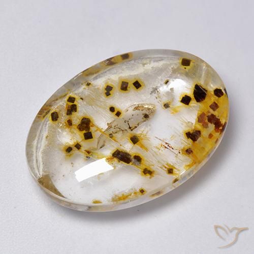 Quartzo Com Marcassita Multicolorido Natural 23.33ct, oval, Transparente