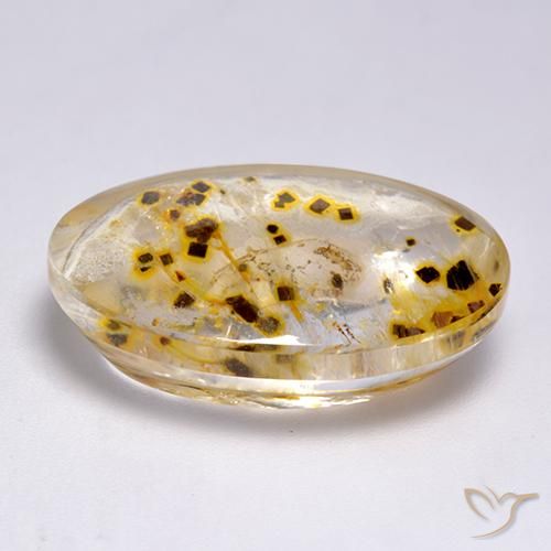 Quartzo Com Marcassita Multicolorido Natural 23.33ct, oval, Transparente