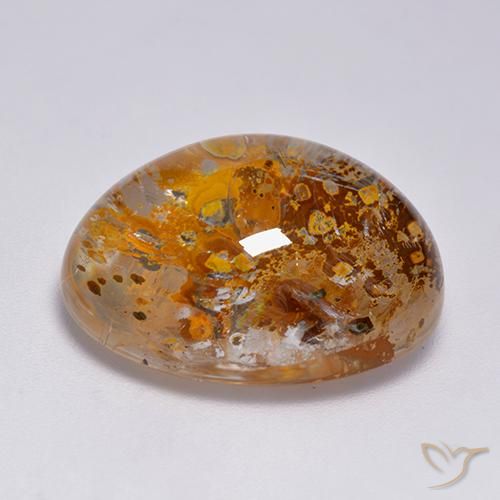 Quartzo Com Marcassita Multicolorido Natural 23.49ct, oval, Transparente