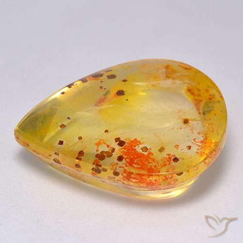 Quartzo Com Marcassita Multicolorido Natural 25.59ct, Formato de pêra, Transparente