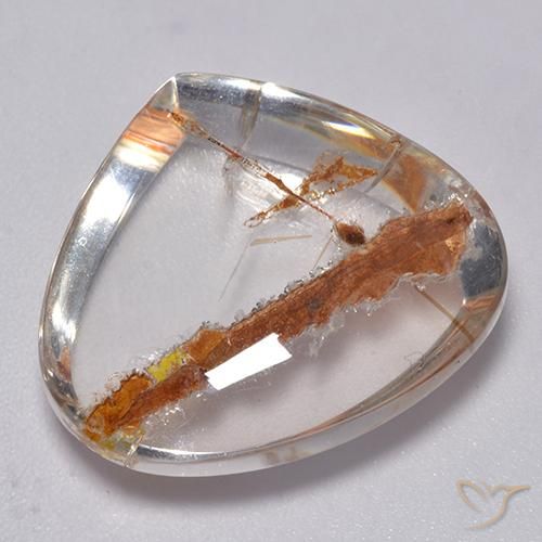 Quartzo Com Marcassita Multicolorido Natural 22.00ct, Formato de pêra, Transparente
