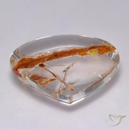 Quartzo Com Marcassita Multicolorido Natural 22.00ct, Formato de pêra, Transparente