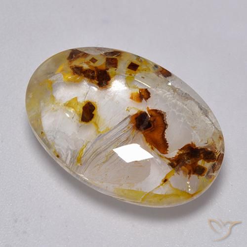 19.87ct Natural Multicolorido Quartzo Com Marcassita, oval, Transparente