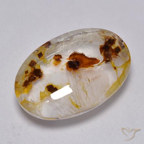 Quartzo Com Marcassita Multicolorido Natural 19.87ct, oval, Transparente
