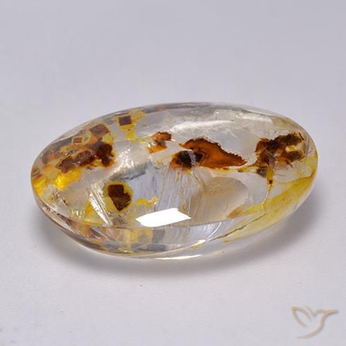 Quartzo Com Marcassita Multicolorido Natural 19.87ct, oval, Transparente