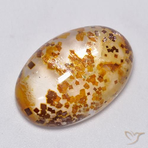 Quartzo Com Marcassita Multicolorido Natural 23.14ct, oval, Transparente