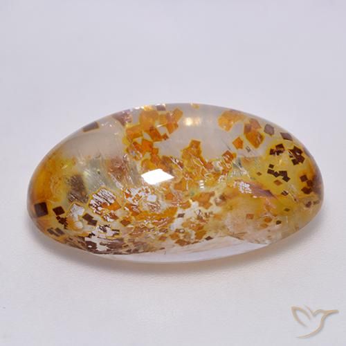 Quartzo Com Marcassita Multicolorido Natural 23.14ct, oval, Transparente