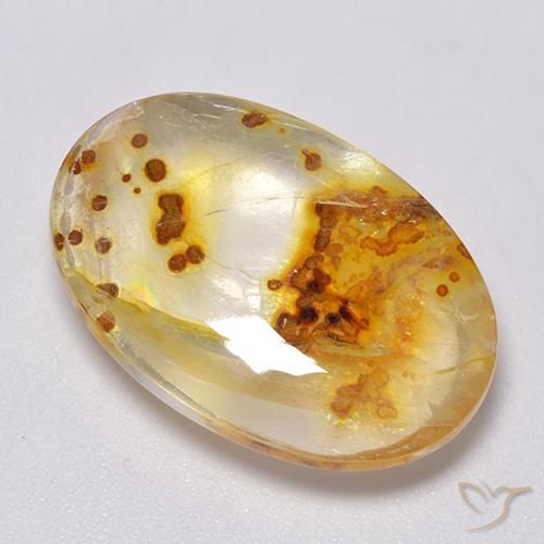 Quartzo Com Marcassita Multicolorido Natural 25.09ct, oval, Transparente