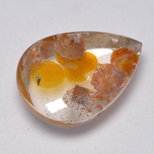 Quartzo Com Marcassita Multicolorido Natural 7.73ct, Formato de pêra, Transparente