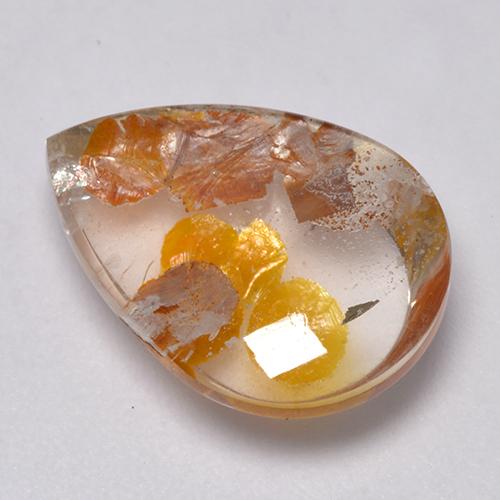 Quartzo Com Marcassita Multicolorido Natural 7.73ct, Formato de pêra, Transparente