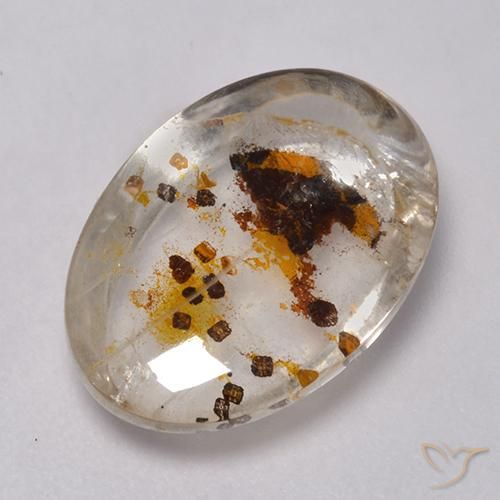 Quartzo Com Marcassita Multicolorido Natural 7.34ct, oval, Transparente