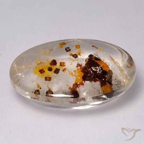 Quartzo Com Marcassita Multicolorido Natural 7.34ct, oval, Transparente